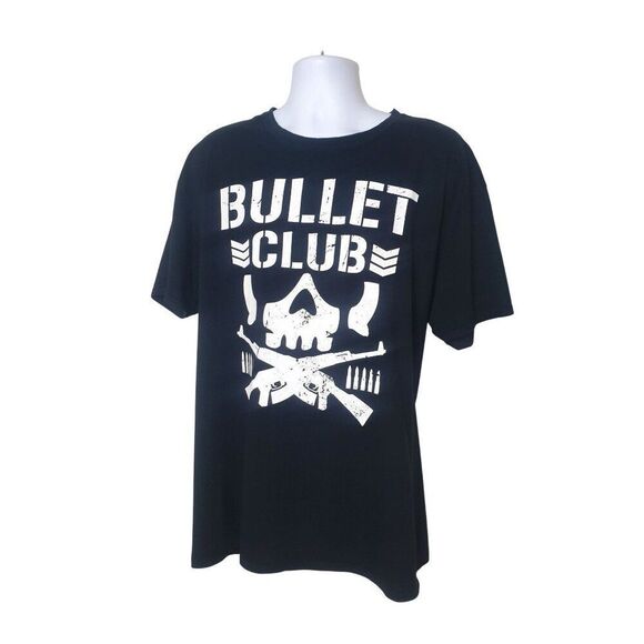 Bullet Club T-Shirt 2XL Black Pro-Wrestling Bullet Logo Front & Back Cotton - Picture 2 of 6
